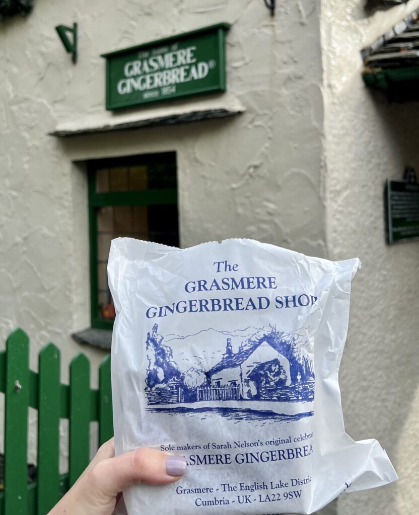 Packet of Gingerbread outside Grasmere Gingerbread shop.