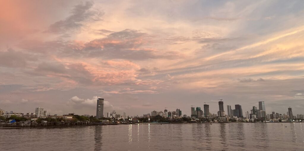 View of Mumbai skyline at sunset from Brand Reclamation