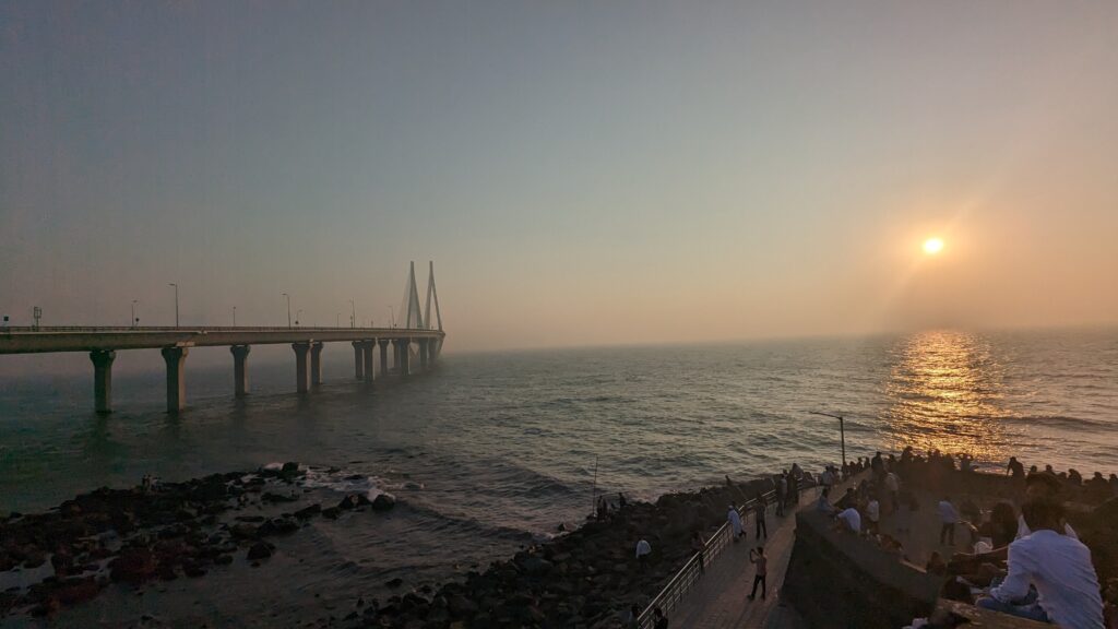 View of the Sea Link during sunset from Bandra Fort, a top thing to do in Mumbai