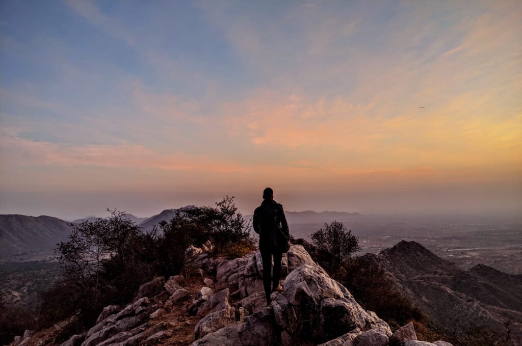 Sunset in Pushkar at Savitri Temple, a top thing to do in Pushkar