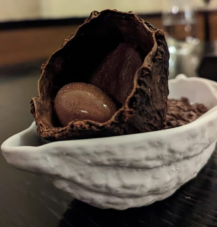 Close up shot of the dessert course served at Masque Mumbai, India's best restaurant