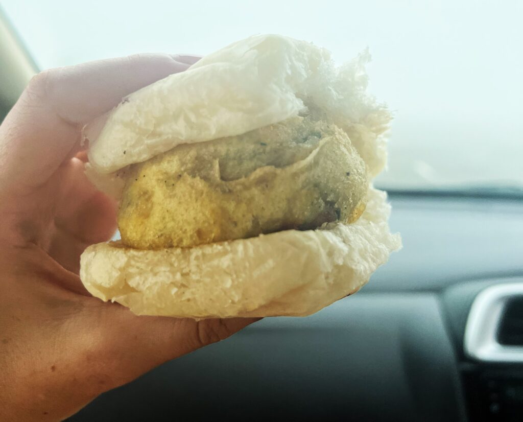 Close up of Vada Pav in car, the best must try street food in Mumbai