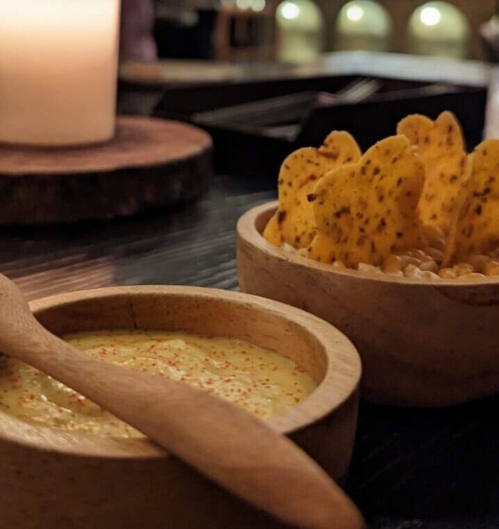 Close up of appetizer course served at Masque Mumbai, India's best restaurant